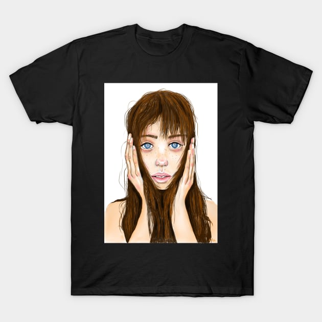 Blue Eyes T-Shirt by The Drawing Artist